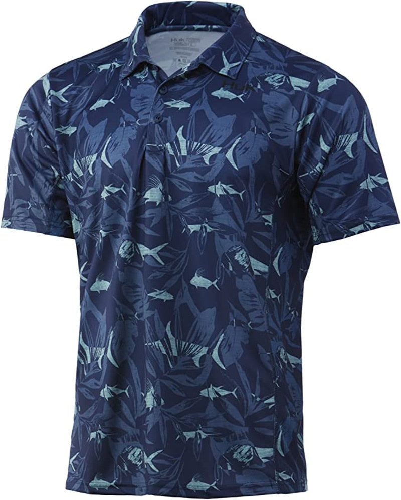 Huk polo shirt racing suit golf shirt men's summer short-sleeved top quick-drying breathable T-shirt Mtb jersey