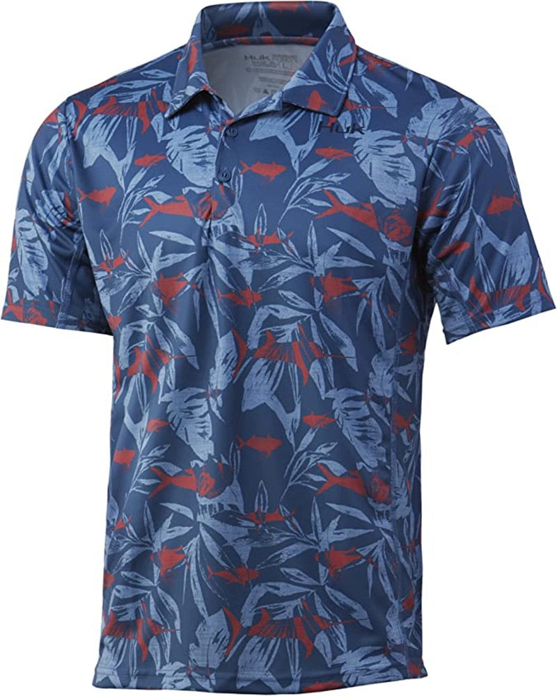 Huk polo shirt racing suit golf shirt men's summer short-sleeved top quick-drying breathable T-shirt Mtb jersey