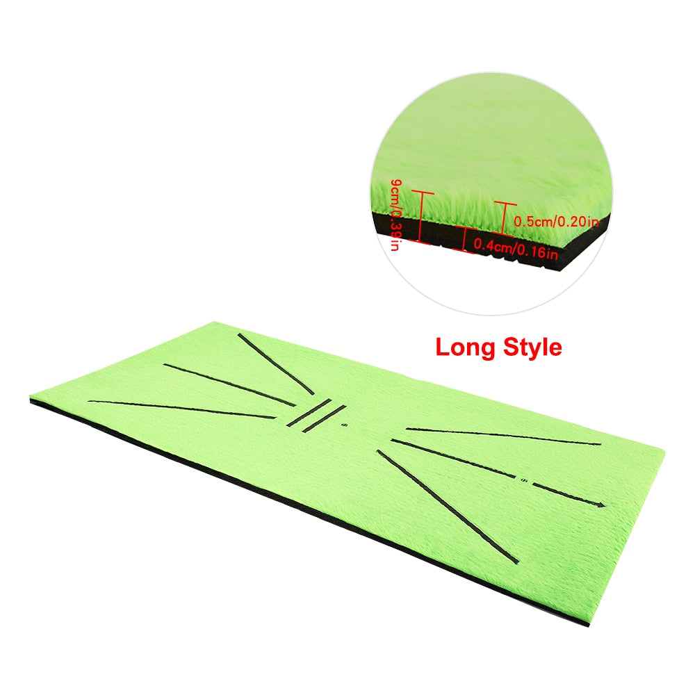 Golf Swing Mat Hitting Batting Direction Mark Trace Indoor Home 11.8“ x 23.6" Golf Swing Training Pad w 3 Pcs Practice Ball