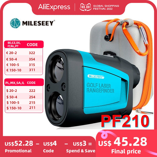 Mileseey PF210 600M Yd Golf Laser Rangefinder Mini Golf Rangefinder Sport Laser Measure Distance Meter Golf Rangefinder for Hunt